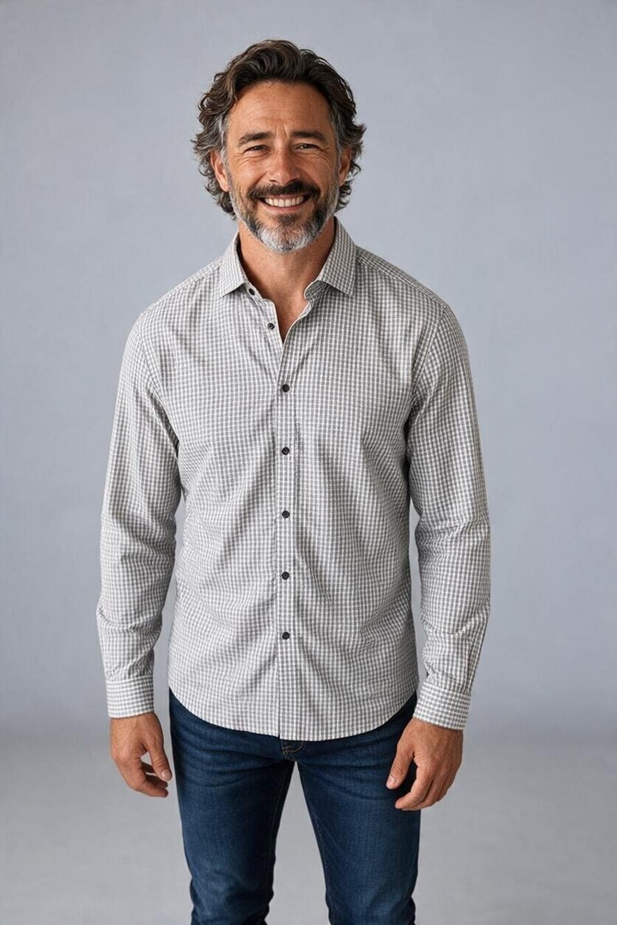 REISS Samphe Check Button Down Shirt Regular Fit Size XXL NEW $180 Gray White